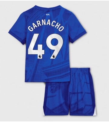 Chelsea Alejandro Garnacho #49 Primera Equipación Niños 2025-26 Manga Corta (+ Pantalones cortos)